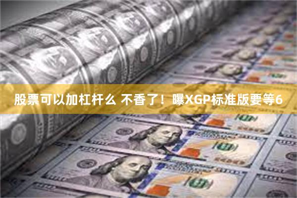 股票可以加杠杆么 不香了！曝XGP标准版要等6