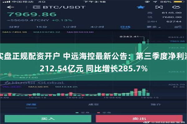 实盘正规配资开户 中远海控最新公告：第三季度净利润212.54亿元 同比增长285.7%