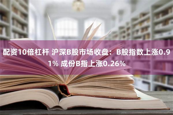 配资10倍杠杆 沪深B股市场收盘：B股指数上涨0.91% 成份B指上涨0.26%