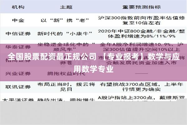 全国股票配资最正规公司 【专业报考】数学与应用数学专业